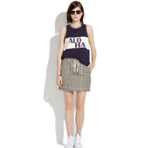 Madewell Ticking Stripe Lace Up Mini Skirt Sz. 2